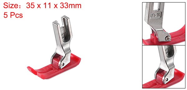 Uxcell 5/15/30 Uds prensatelas MT18 máquinas de coser industriales Extra finas precisas blancas/Rojas/azules de plástico y acero: Red 5pcs
