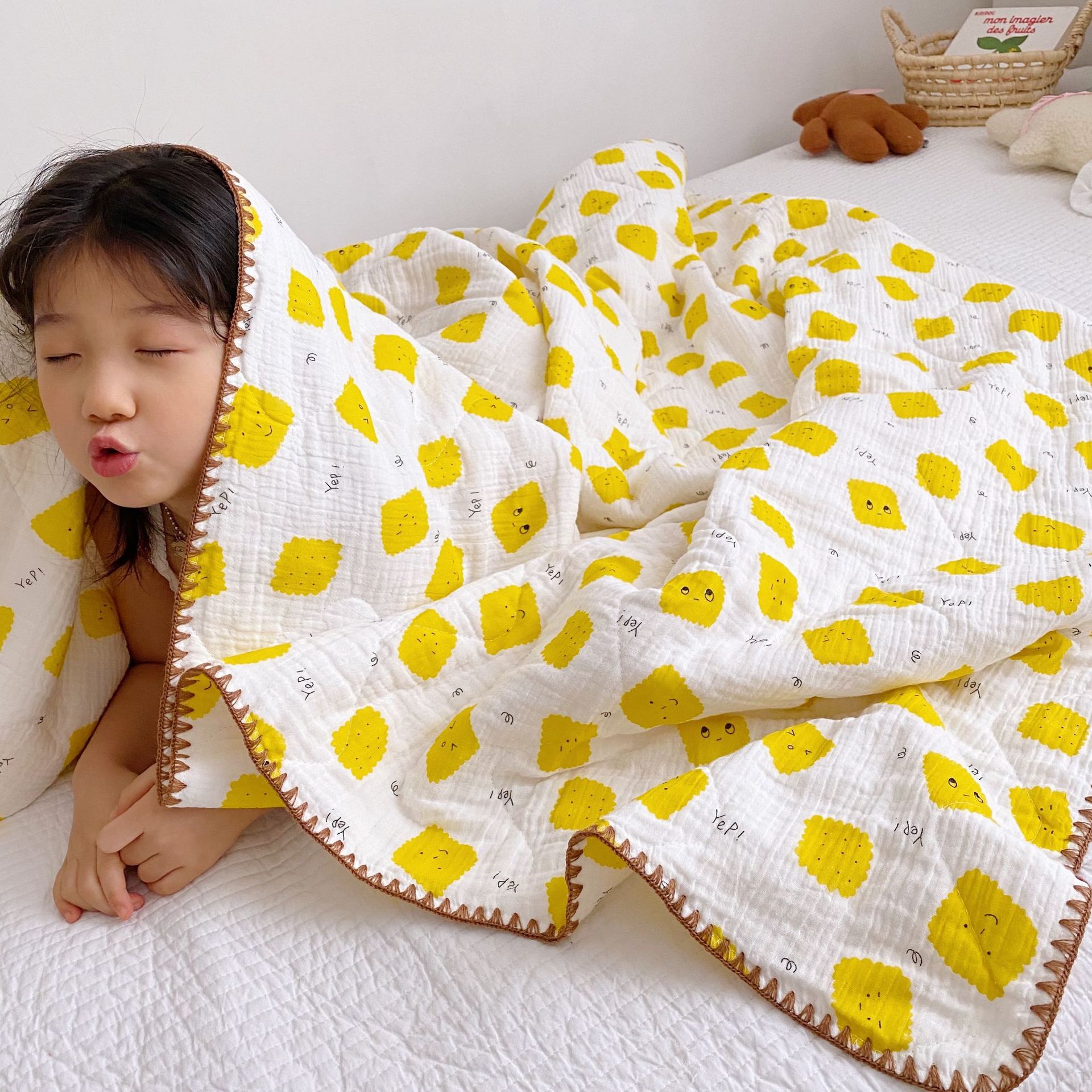 95*115cm sommerdyner til børn 100%  luftgennemtrængelighedstæpper i bomuld til hjemmet børnehave skolebørn sengetøj