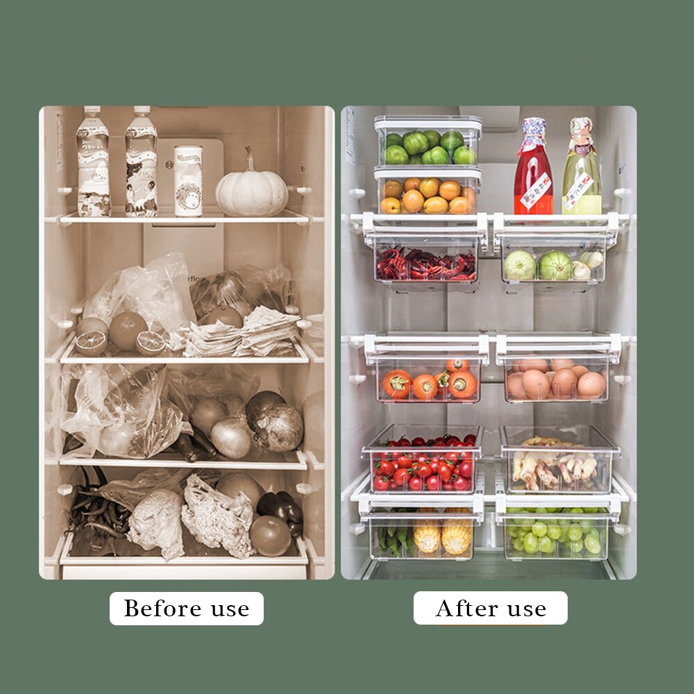 HOMSFOU Gefrierschrank-Trennwände – 37 X 36 X 30 Cm – Aus Eisen & Kunststoff – Verstellbare Organizer-Behälter Für Gefriertruhen & Kühlschränke – Platzsparend & Robust