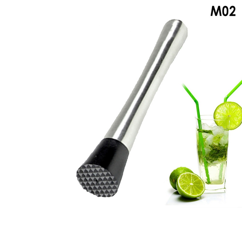 Rvs Muddler Cocktail Muddler Bar Tool Ice Fruit Stamper: M02
