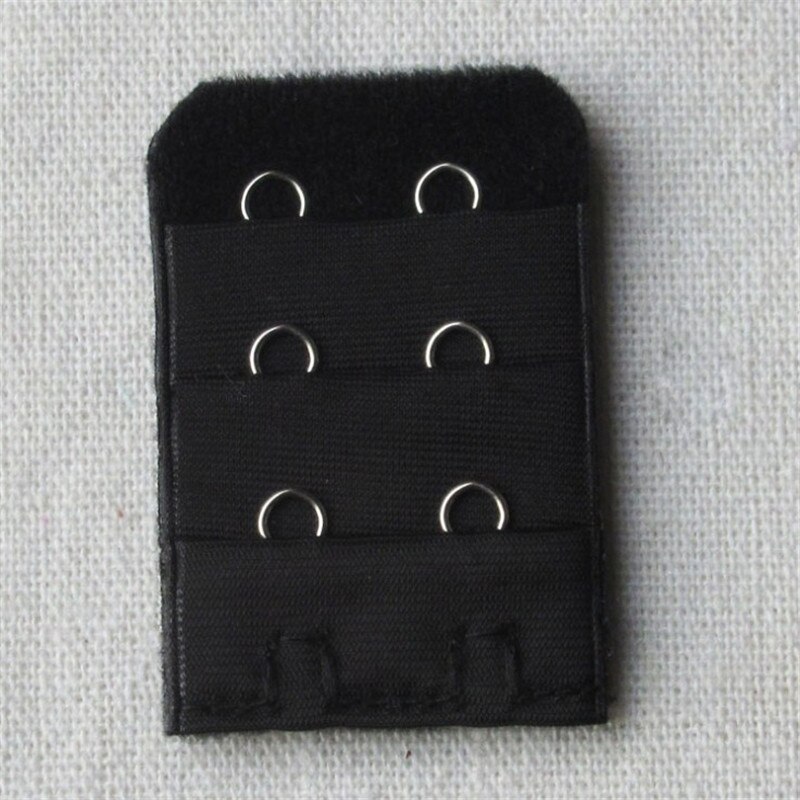 Spænde forlænget forlænget bælte bh forlængere 3 rækker 2 kroge forlænger tilbehør til undertøj dame bh strop adapter: Sort