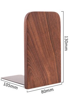 Beech Black Walnut Solid Wood Bookend Office Student Wooden Bookend Simple Bookend: 7