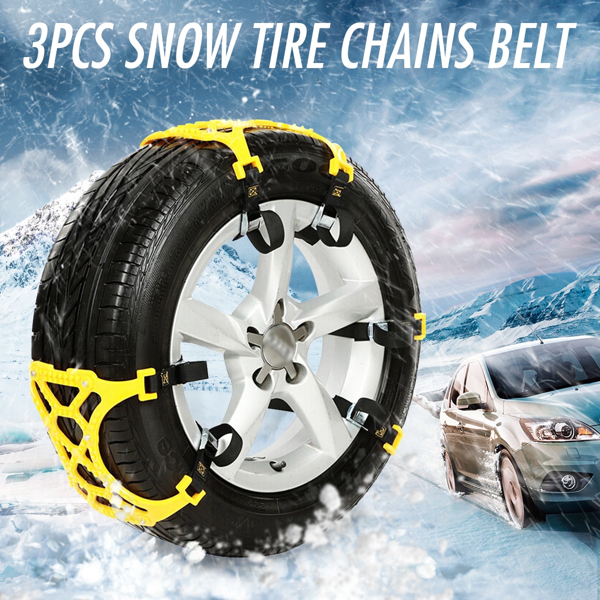 3 uds cadenas de nieve de TPU Universal traje de coche 165-265mm neumático invierno carretera seguridad neumáticos cadenas nieve escalada suelo de barro antideslizante