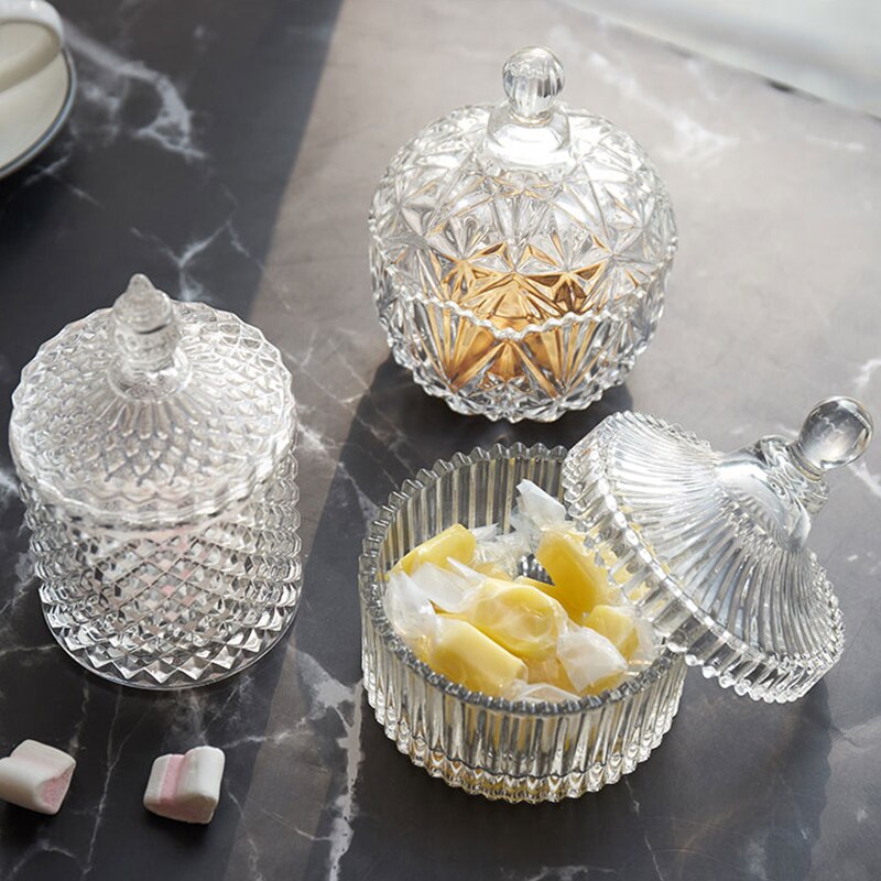 European style glass containers For home glass jars and lids candy jar honey jar candle jars with lid storage tank Glass