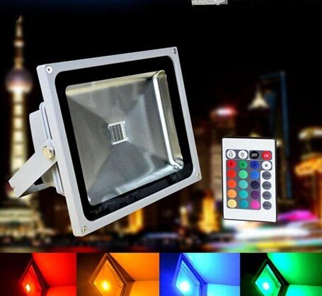 Udendørs rgb led flood lys farver skiftende vægvasker lampe  ip65 vandtæt  + 24 nøgle ir fjernbetjening projektør 10w 85v-250v
