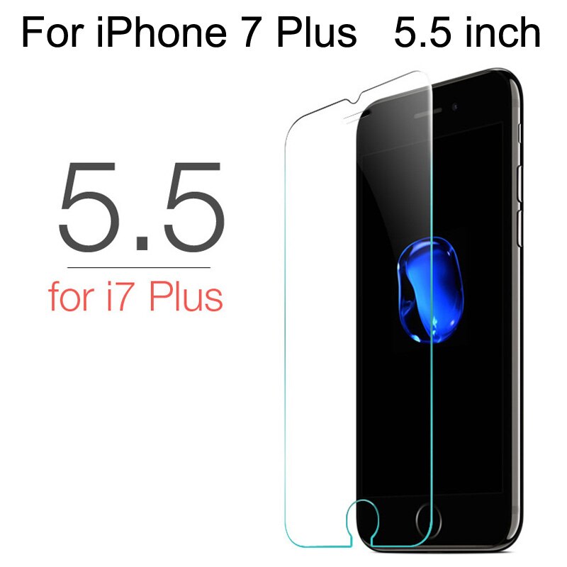 Tempered Glass for iPhone 6 6S Screen Protector for iPhone 7 Plus Glass Film for iPhone 8 plus X SE 5 5S Tough Protection 4 4S: iPhone 7 Plus