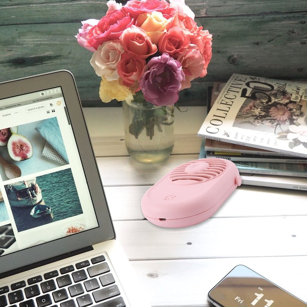 Usb Mini Draagbare Ventilator Met Riem Opknoping Nek/Desktop/Handheld Fan 3-Wind Snelheid 30dB Low Noise type-C Fans Met Stand