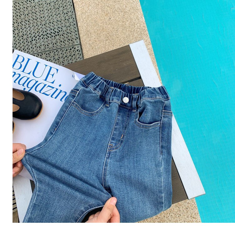 Jean à perles pour filles, pantalon en Denim, 2022