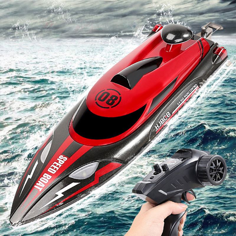 Rc Boot Hj808 25 Km/h 2.4G Hoge Snelheid Afstandsbediening Racing Water Snelheid Boot Kinderen Model Speelgoed premium