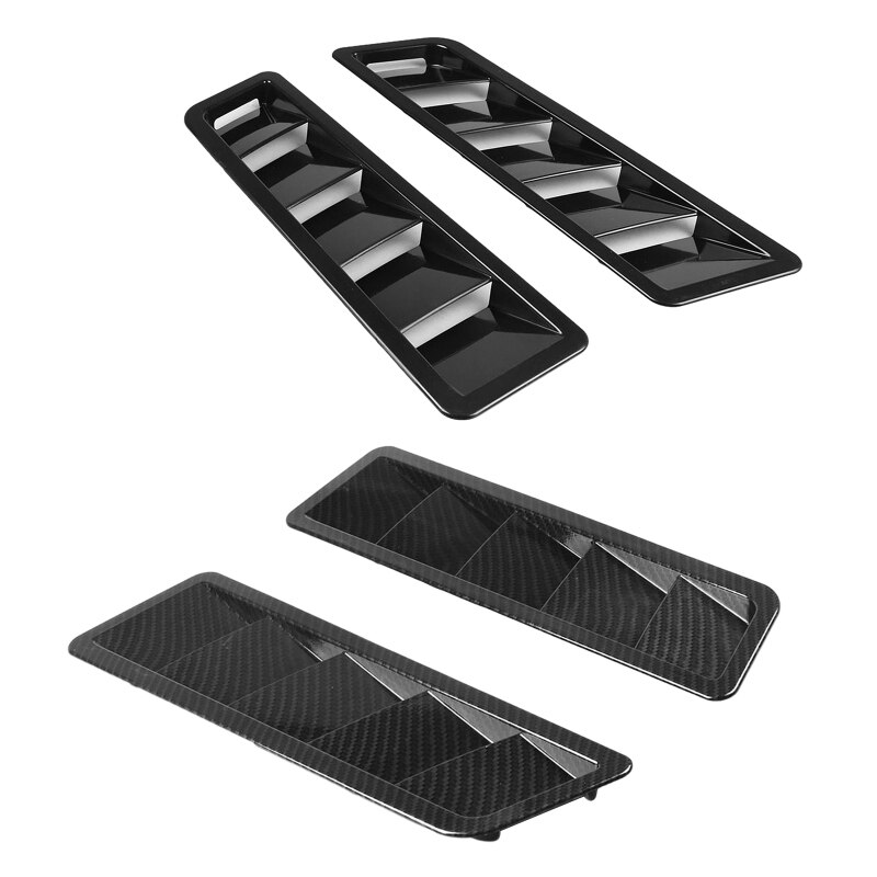 2PCS Universal Car Air Intake Panel Bonnet Hood Vent Louver Cooling Panel Carbon Fiber Style Hood Vents Vehicle Accessories