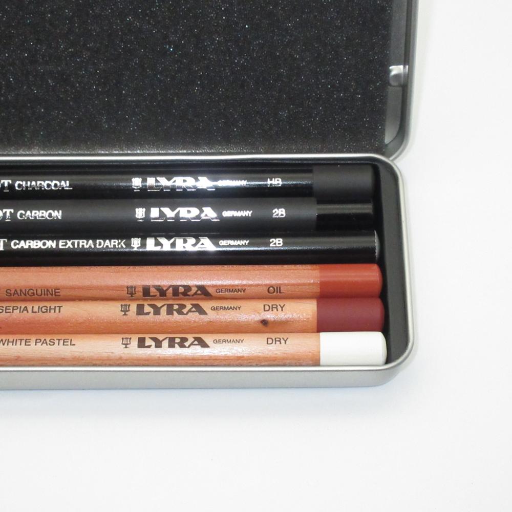 Lyra blyanter rembrandt sketching set hi sketch blyanter 6 pcs ratio tyskland