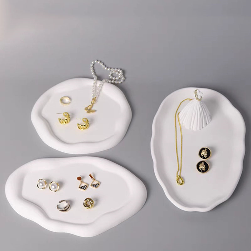 Bandeja de hormigón de Irregular, bandeja de cemento para almacenamiento de joyas, molde de silicona para yeso, arcilla, jarrón, bandeja, de dobladillo