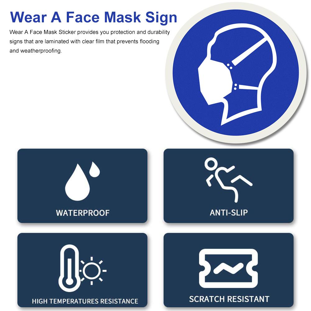 Wear A Face Mask Sign Sticker Mask Information Reminder Sign For Commercial Street Malls Stores Doors Windows Walls