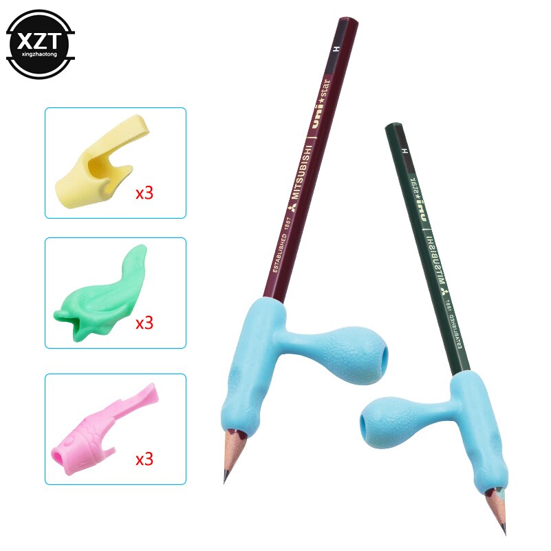 13pcs/set Pencil Holder Pen Two finger Writing Aid Grip Posture Correction Tool for Children Students Kids