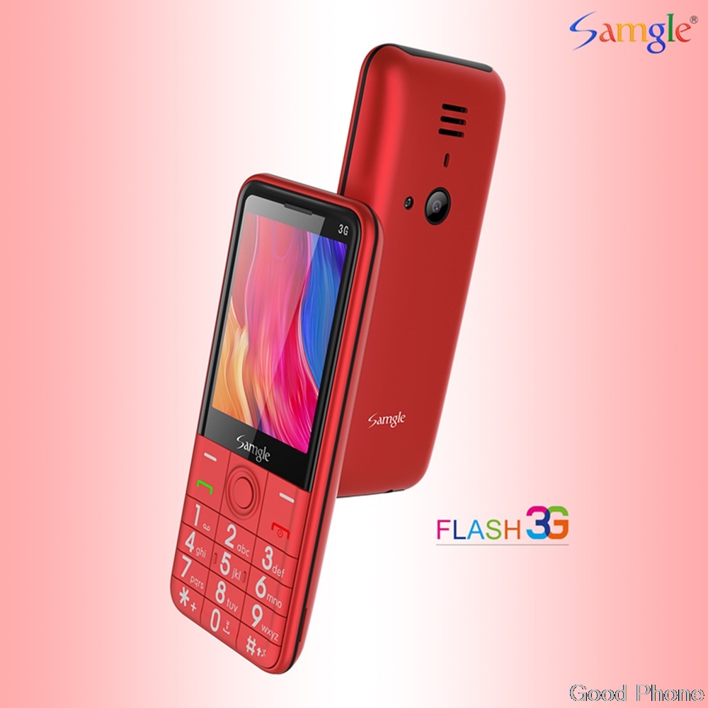 Samgle F5 Flash Wcdma 3G Bar Feature Mobiele Telefoon Speed Dial 2.8 "Kleur Display Zaklamp Whatsapp Grote Toetsenbord telefoon Voor Oudere