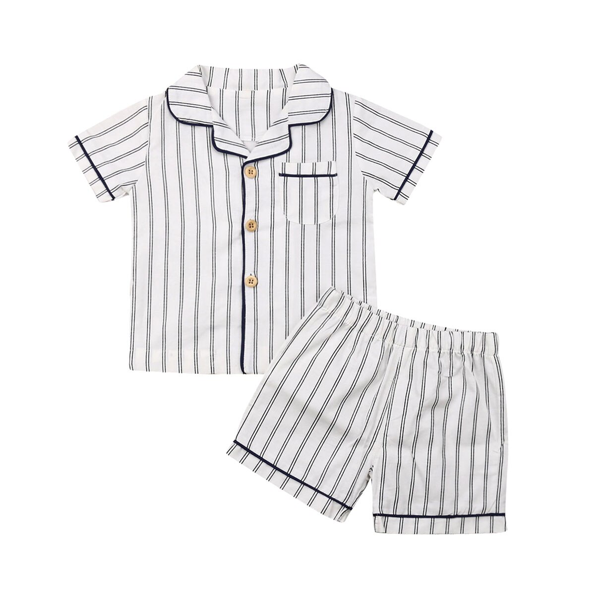 2-7Years Criança Kid Boy Homewear Sleepwear Shirt + Calças Curtas Pijama Pijamas Roupas: A / 6T