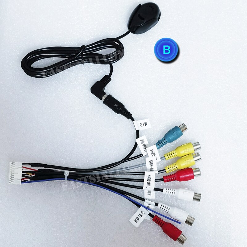 Microphone USB GPS Rear View Camera RCA Output AUX SIM Card Slot Radio Converter 16PIN 4G Power Cable For Car Navigation