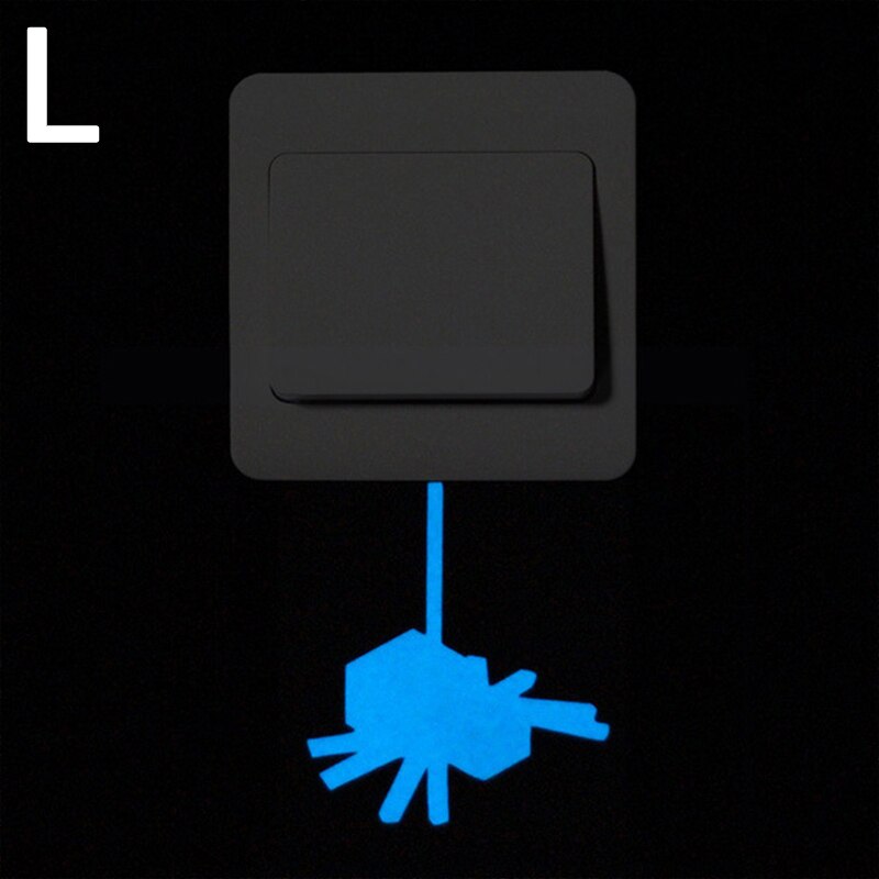 Luminous Cartoon Switch Sticker Glow in the Dark Cat Sticker Fluorescent Moon Stars Sticker Kid Room Decoration Home Decor: L