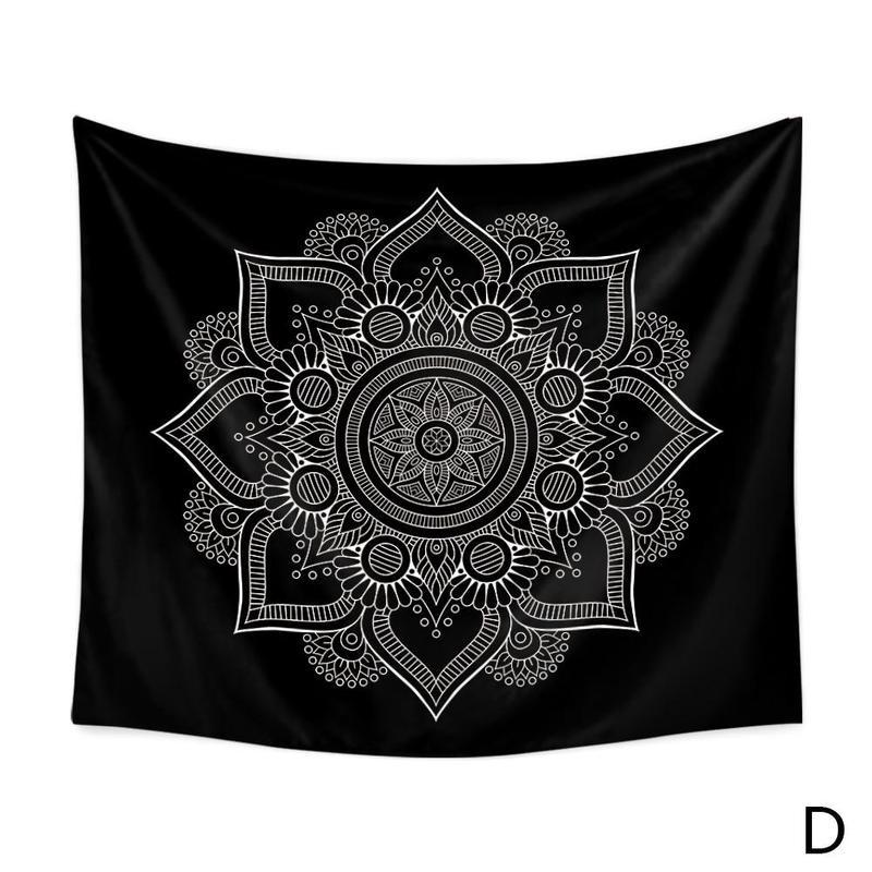Mandala Flower Polyester Square Tapestry Wall Hanging Boho For Home Yoga Decor Decoration Wall Throw Carpet Mat Blanket Bed V0C5: D