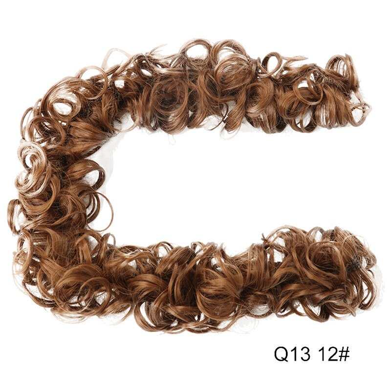 Elastic Rubber Band Curly Chignon Updo Cover Hair Bun Chignon Hair Synthetic Hairpiece Twining Ponytail Hair Extensions: Q13-12
