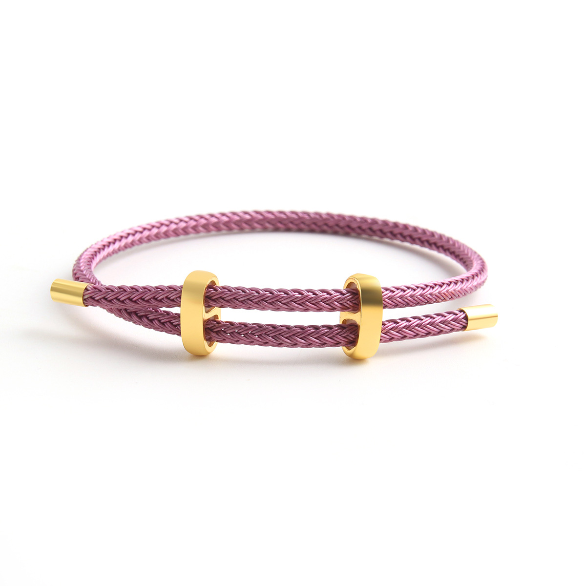 BenS fil corde Bracelet pour femmes coloré à la main bricolage hommes Bracelets réglable corde Bracelet bijoux B13: Couleur or pur
