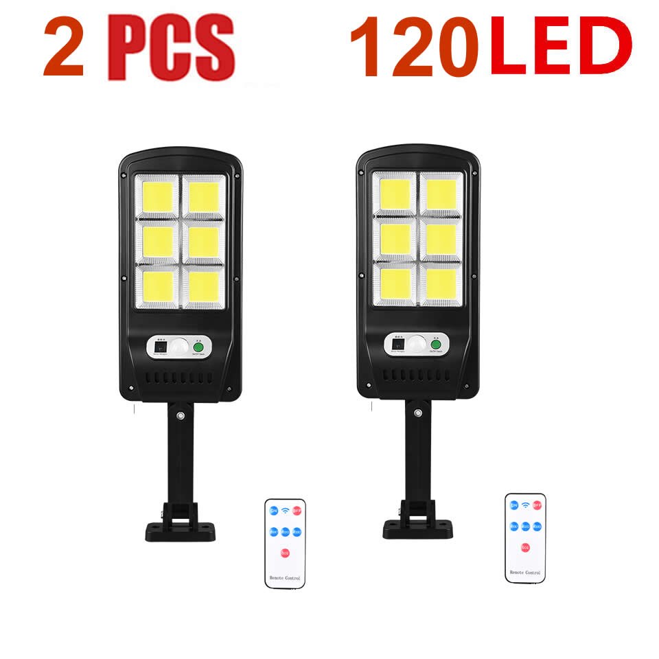 solar light lamp floodlight reflector Wall PIR Motion Sensor Waterproof IP65 Outdoor Garden Security Luz Led Para Exterior remot: YX03-120cob-3M-R-2pc