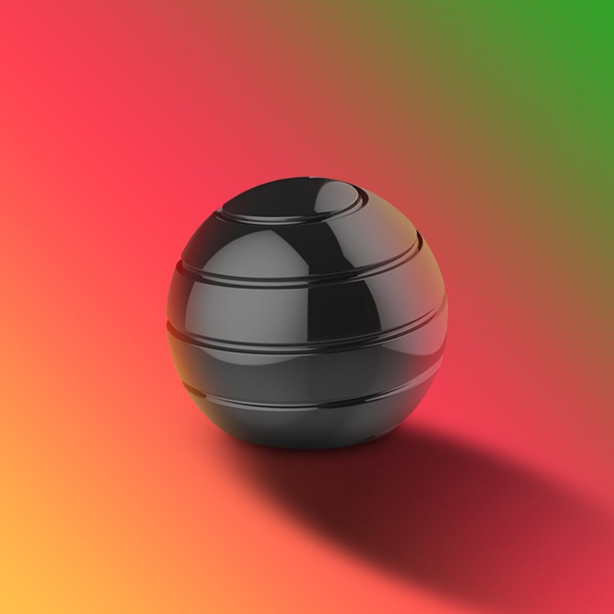 Erwachsene Finger Spielzeug Schreibtisch Dekompression Rotierenden Sphärische Gyroskop Kreisel Optische Illusion Aktive Schreibtisch Spielzeug Metall Optische Fließende: Schwarz