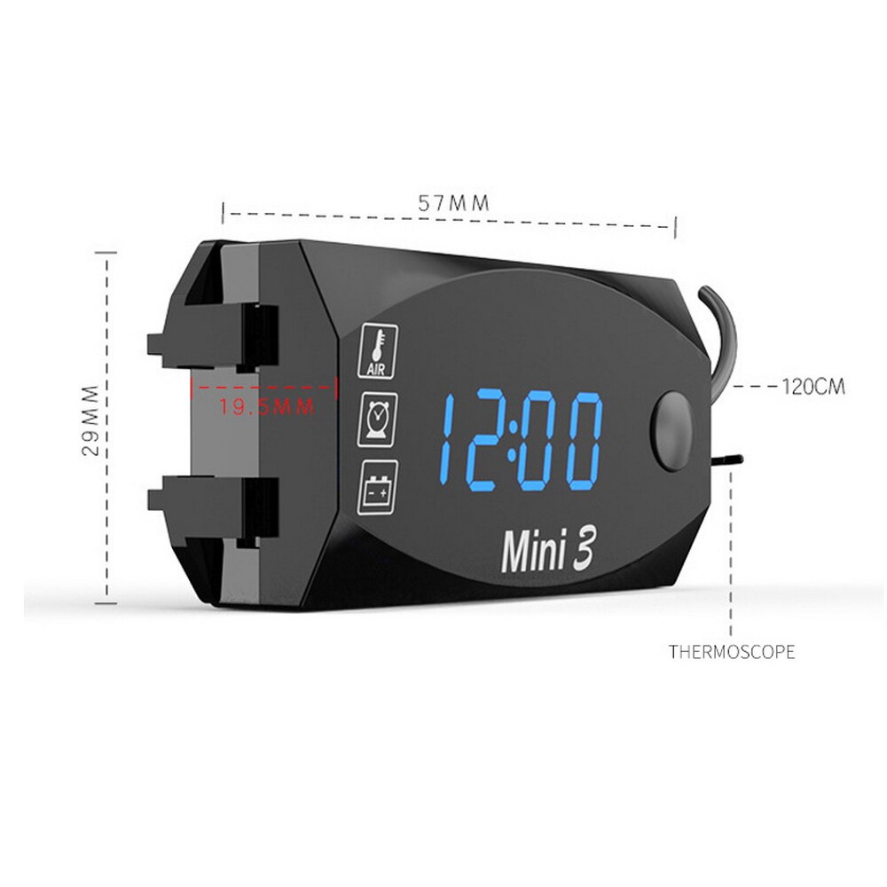 Voltmètre Moto LED Numérique 12V Étanche – Affichage Couleur + Alerte Tension – Universel