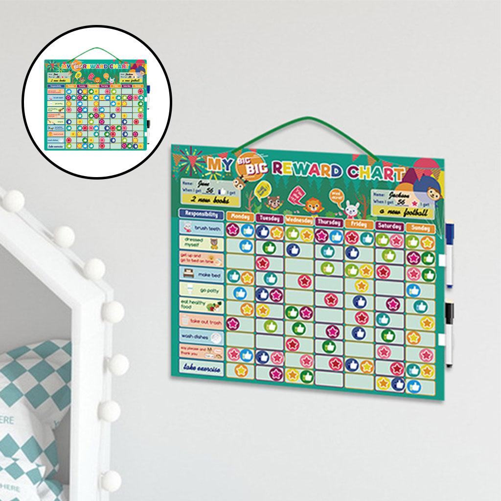 Kids Magnetic Rewards Chart Weekly Planner Behavior Incentive Chore Kids Schedule Learning Tool