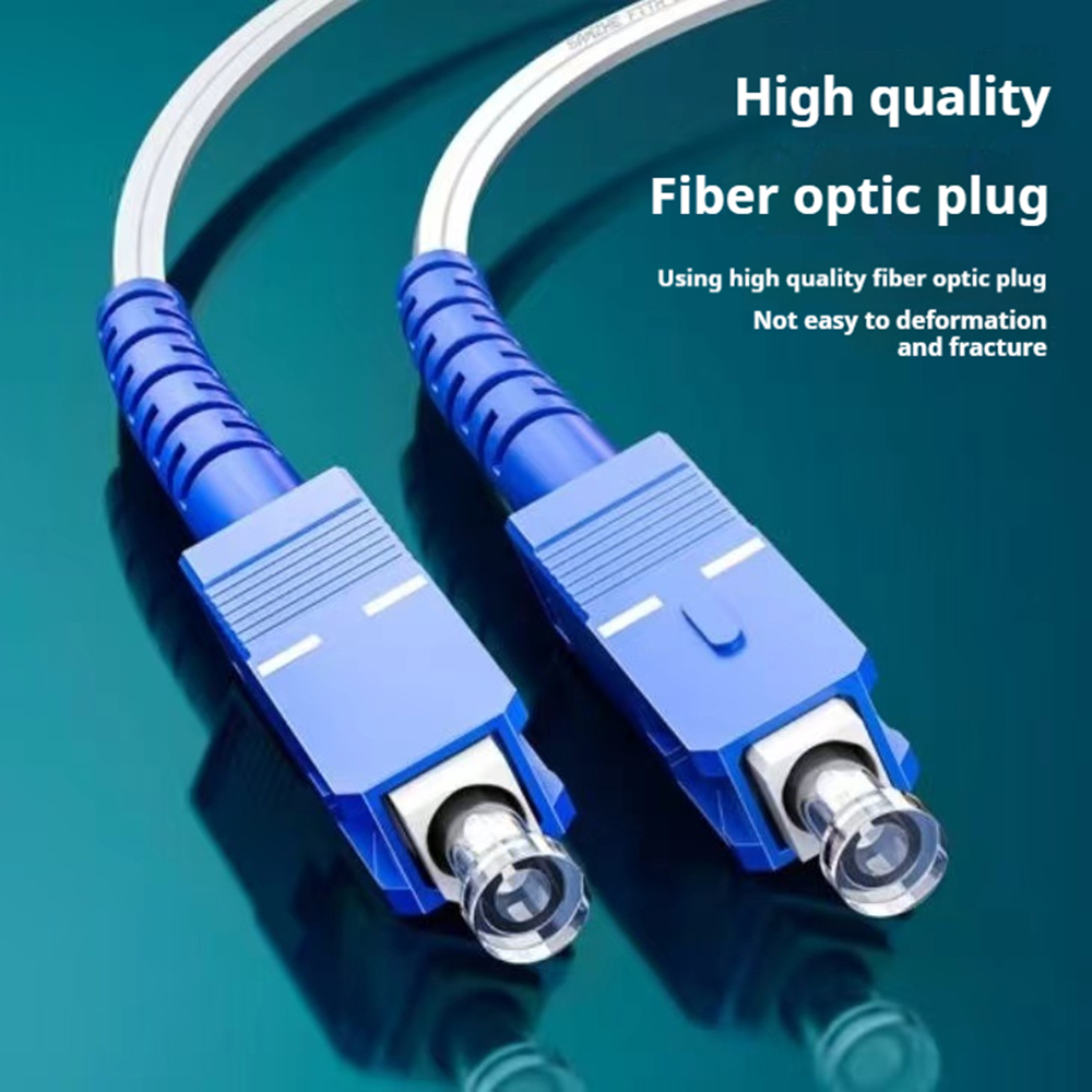 Cabo Óptico Interno FTTH de 10/20/30/50/80/100M, Patch Cord Monomodo de Núcleo Único SC/UPC, com Revestimento LSZH Branco e Preto