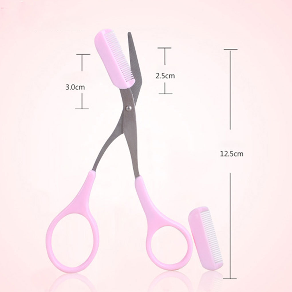 Eyebrow Trimmer Scissors Comb Eyebrow Scissors Comb Women Girl Eyelash Removal Tools