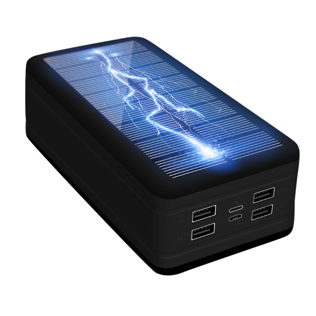 99000mAh Solar Wireless Power Bank Large Capacity Portable Charger LED Waterproof Outdoor Poverbank for Iphone Xiaomi Samsung: Solar Black