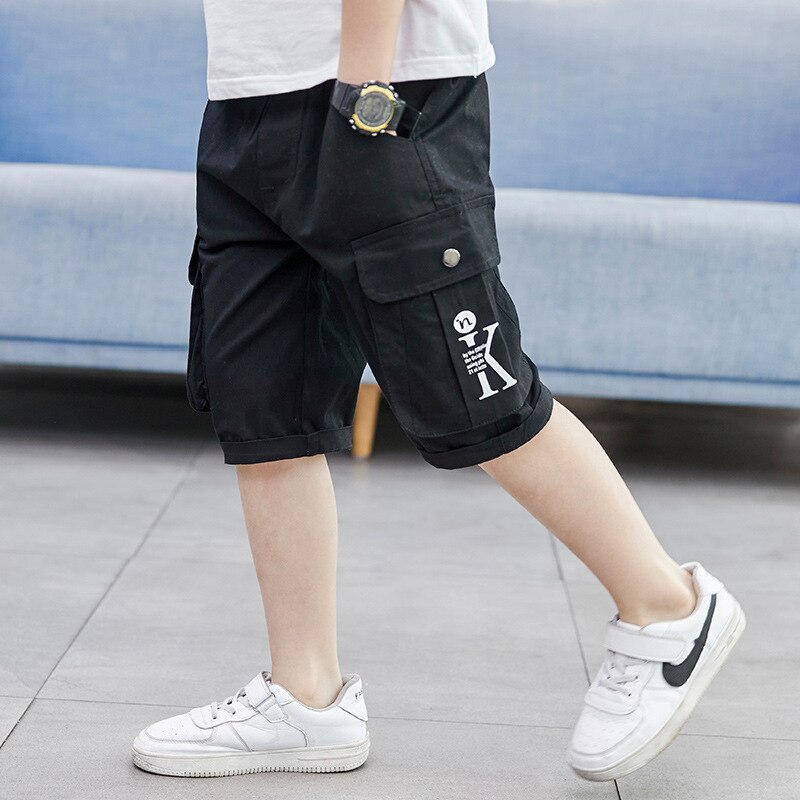 Jongens Shorts Zomer Losse Ongedwongen Cargo Broek Katoenen Shorts Voor Kinderen Korte Broek Grote Jongen 5 6 8 10 12 14 Jaar Kleding Voor Tiener