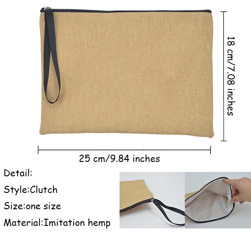 Franse Print Eenvoudige Linnen Polsbandje Clutch Bag Mom Shopping Portemonnee Strand Reizen Organizer Make Case Moederdag