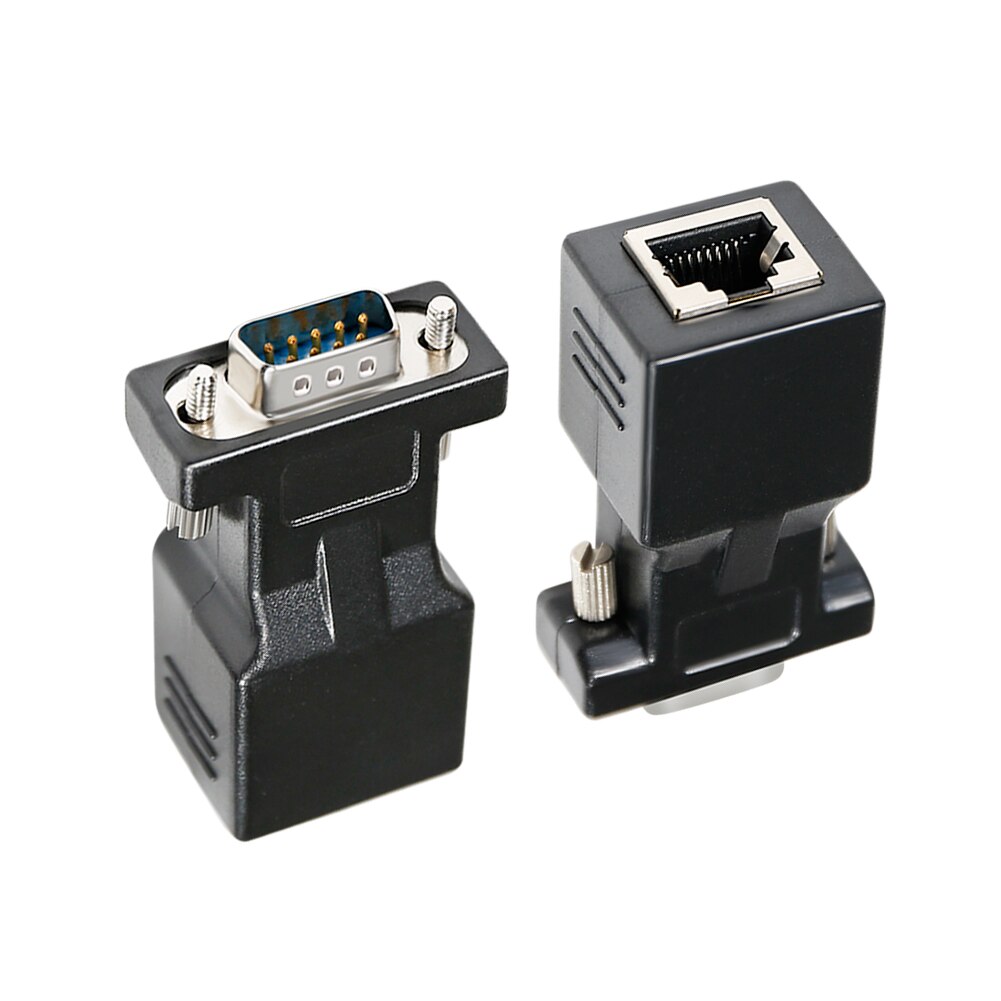 DTECH-convertidor Ethernet RS232 macho a RJ-45 hembra, Compatible con adaptador de serie DB9 a RJ45 con dispositivos de RS-232 de 9 pines estándar