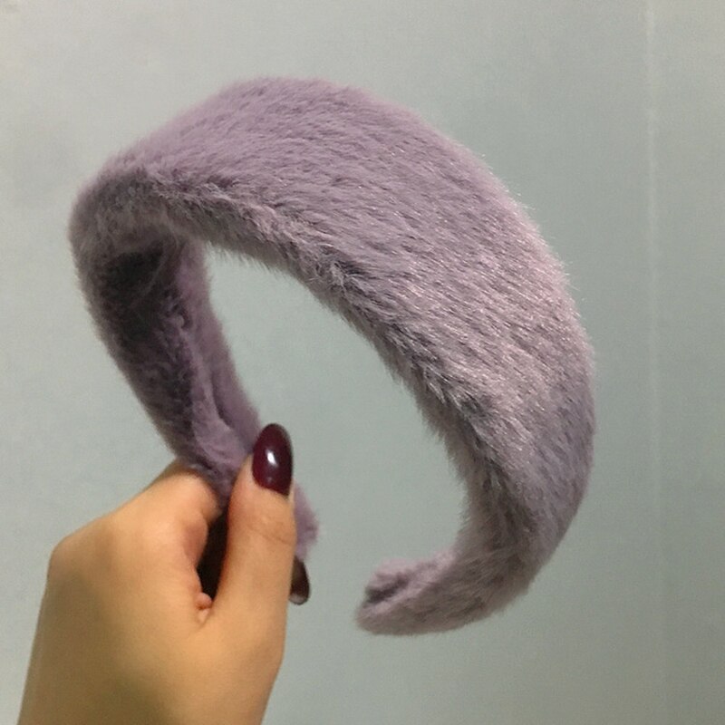 Diadema ancha de piel sintética para mujer: Púrpura