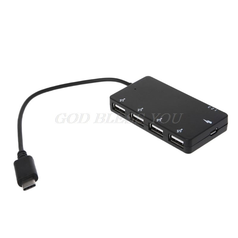 4 Ports USB C HUB OTG High Speed Type C Hub with Phone Stand Type-c USB Splitter for Laptop PC Phone Google USB-C Hub