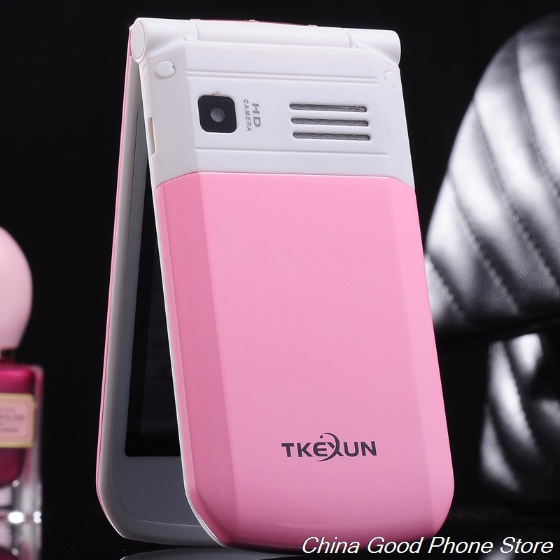 Flip 2.4inch Touch Screen Mobile Phone 2800mAh Big Keyboard Dual Sim FM MP3 MP4 Bluetooth Cute Cellphone TKEXUN G3