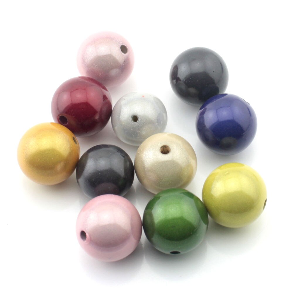 Tevida Q08 4/6/8/10mm Ronde Acryl Reflecterende Miracle Effen Parels Kralen DIY voor Oorbel ketting Sieraden Maken Accessoires