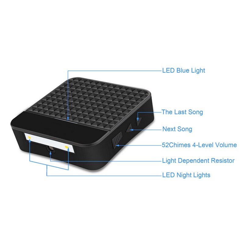 Sensor de Control de luz de timbre a prueba de agua inalámbrico Solar remoto de 300M con transmisor + receptor timbre uno para dos Kit enchufe estadounidense