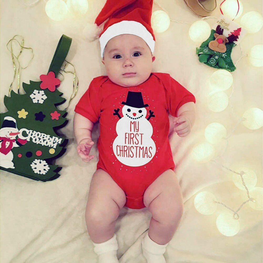 Newborn Baby Christmas Infant Girl Boys Rompers Jumpsuit Clothing Outfits Santa Snowman Xmas Infant Clothing Costume A1