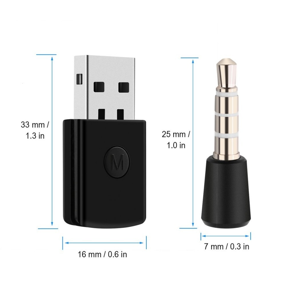 kebidumei Mini 3.5mm Bluetooth 4.0 EDR USB Bluetooth Dongle USB Adapter for PS4 Stable Performance Bluetooth Headsets