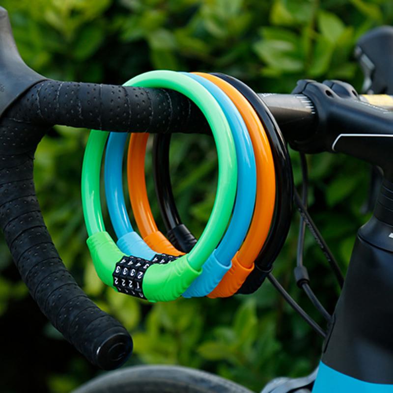 Fietsslot 4 Cijferige Code Combinatie Fiets Lock Anti-Diefstal Anti-Verloren Fiets Sluizen Legering Beveiliging Ring lock