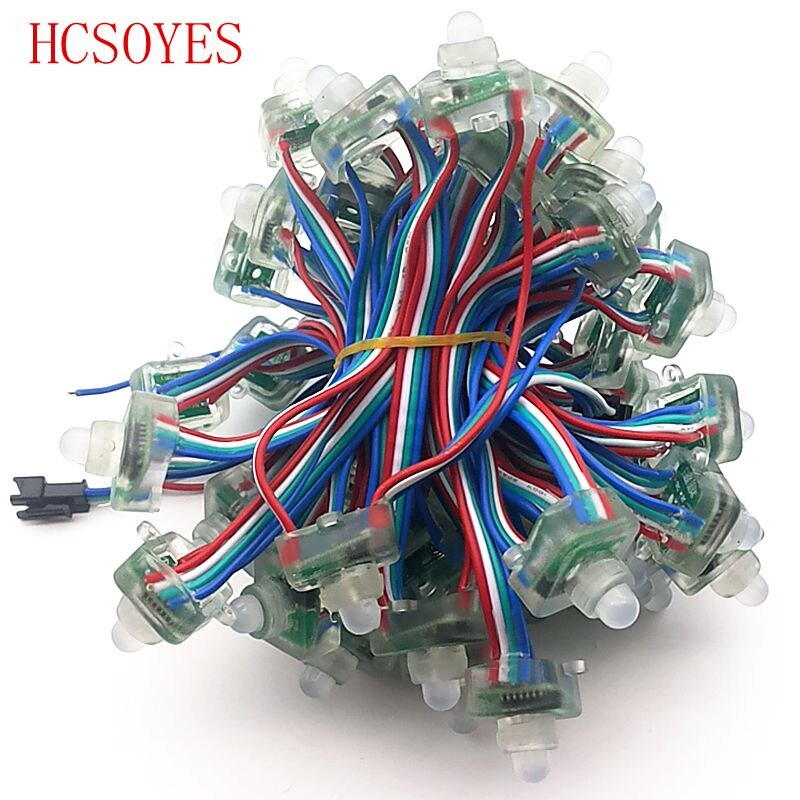HCSOYES (50pcs/lots) 12v ws2801 /5V 9813 Square Individually Addressable Full Color Diffused Digital LED Module string