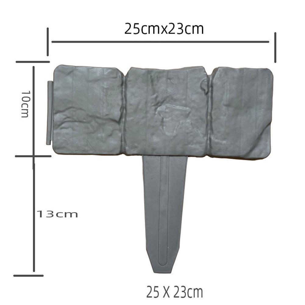 1pcs Garden Fence Edging Cobbled Stone Effect Plastic Lawn Edging Plant Border Decorations Flower Bed Border