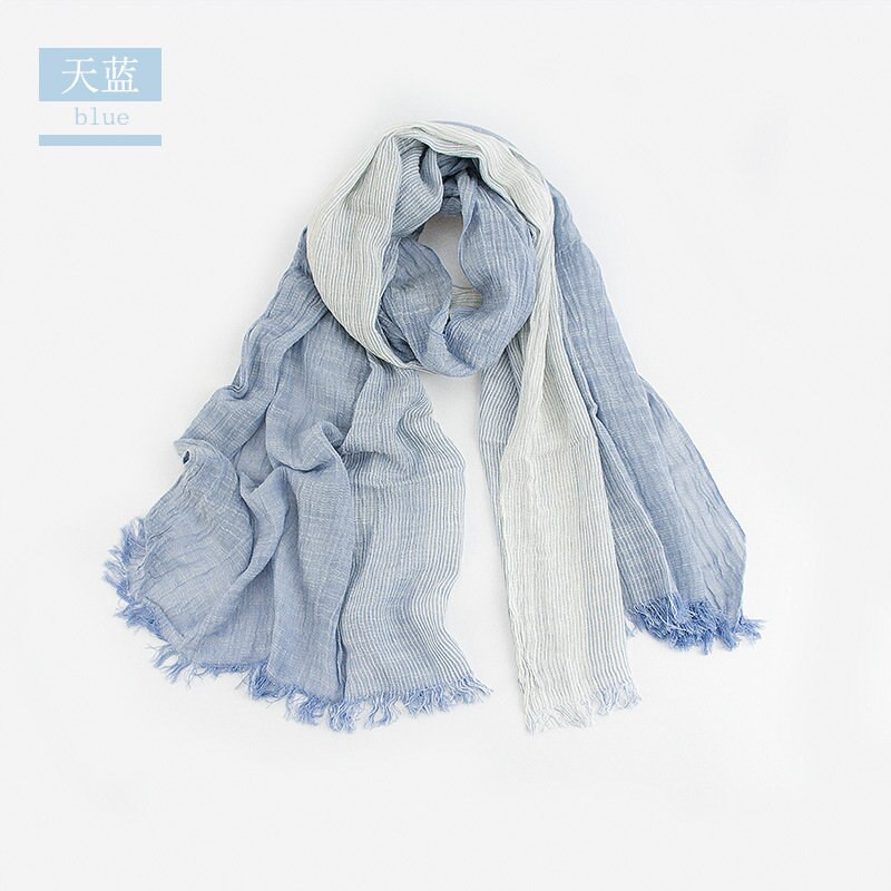 Unisex Men Women Ombre Shawl Spring Summer Cotton Blend Gradient Scarves Hijab Casual Male Scarves Crinkle Global Scarf YG367: YG36705