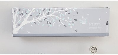 Indoor Air Conditioner Cover Wall Mounted Decorative Hood 74 78 81 85 89 95 x 27 x 19cm Tree Leaves Gray: 89x27x19cm