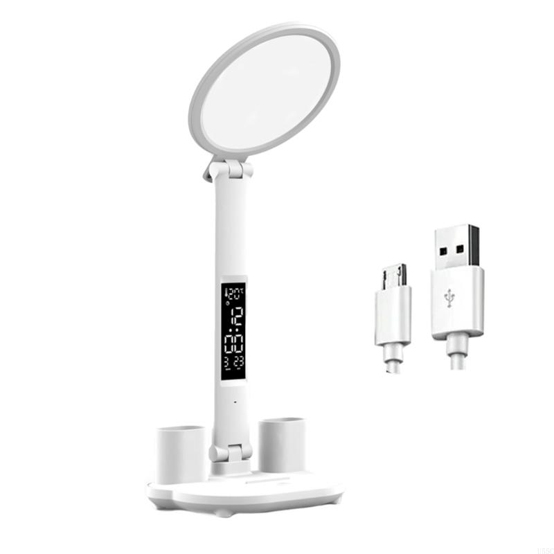 U55C Round LED Desk Lamp Touchable With 3200mAh Rechargeable Battery/USB Charging Table Light For Office And Home: Red