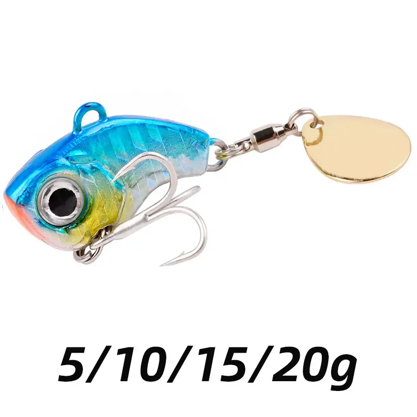 1 Uds. Cebo giratorio de Metal VIB con vibración, cuchara giratoria, Señuelos de Pesca de 5g -20g, plantillas para trucha, Pesca de invierno, cebos duros, aparejos de Pesca