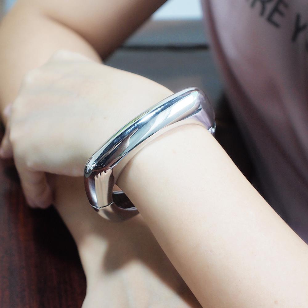 MANILAI Alloy Bangles Bracelets Women Metal Charm Geometry Statement Cuff Bangles Jewelry Golden Silver Color